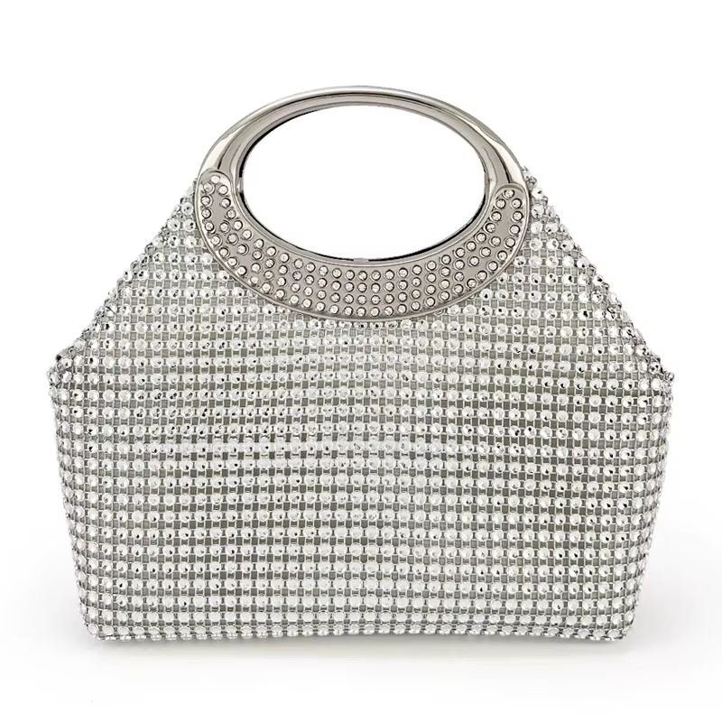 Sac de soirée en argent avec diamants