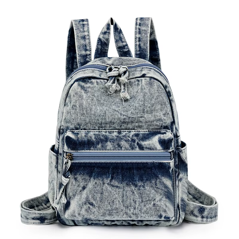 Sacs à dos en denim délavé pour femmes
