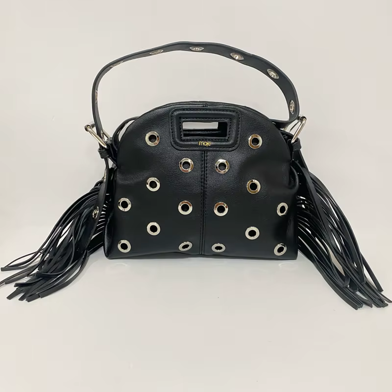 Petit sac à bandoulière rétro noir pour femmes