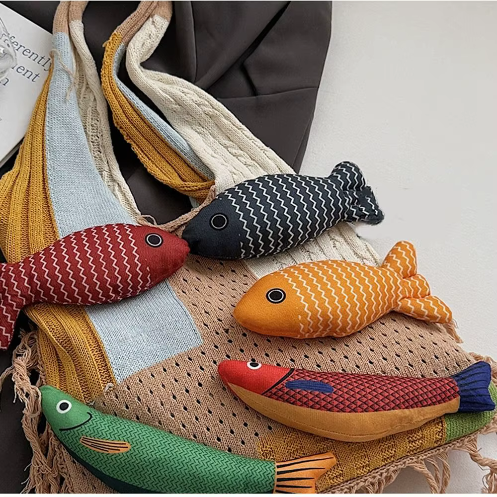 Mode été coton Crochet sac à bandoulière poisson