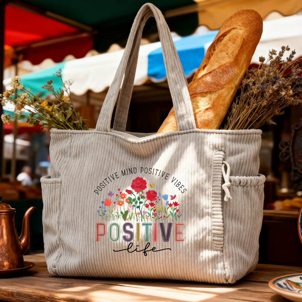 Sac fourre-tout en velours côtelé