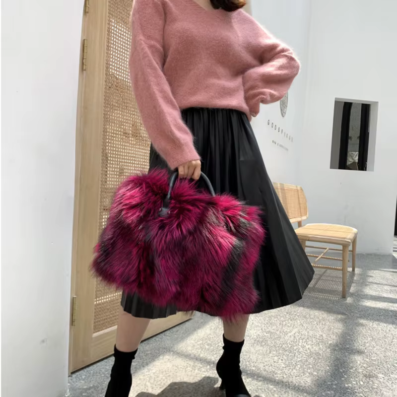 Sac à Main en Fourrure de Renard group pour Femme