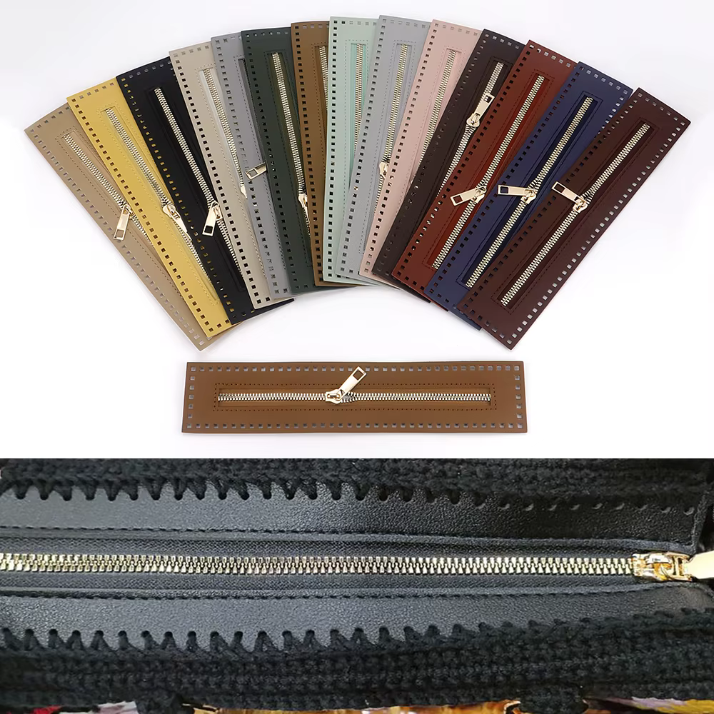 Lot de 5 sangles à fermeture éclair de 27 cm avec trou de couture