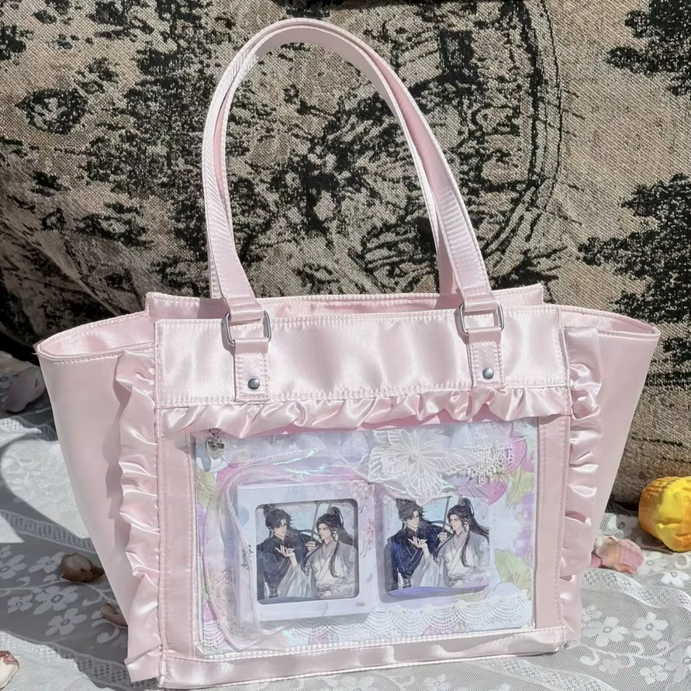 Nouveau Y2K doux Lolita rose Ita sac femmes japonais Transparent grande capacité sac fourre-tout dames Harajuku Kawaii sac à main esthétique