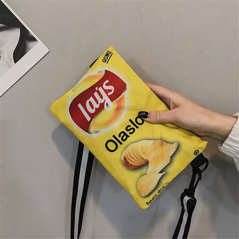Potato Chip Snack Pattern Crossbody Bag