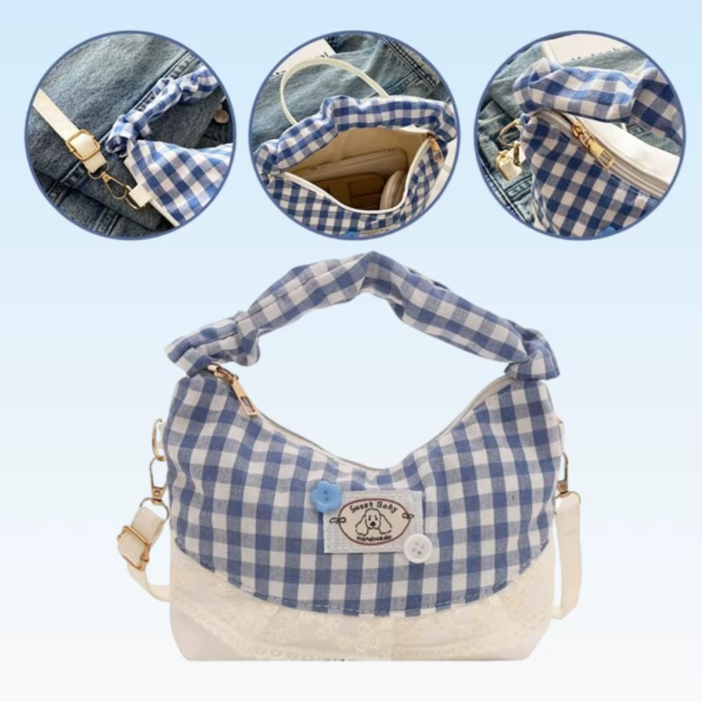 Nouveau sac à main en dentelle à carreaux Patchwork