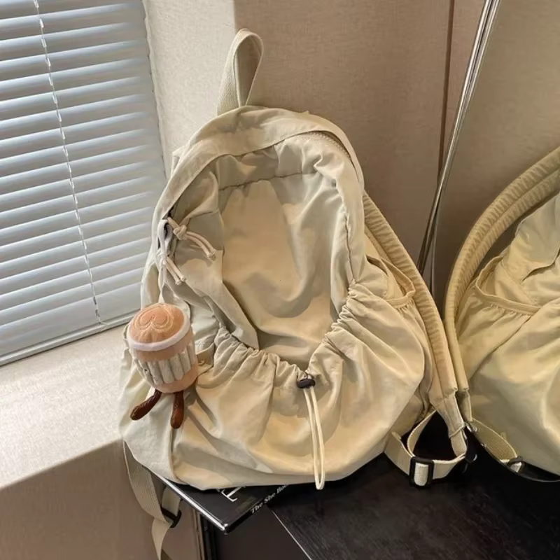 Sac à dos décontracté femmes grande capacité mode Junior lycée étudiant pli cartable sac en tissu coréen voyage sac à dos