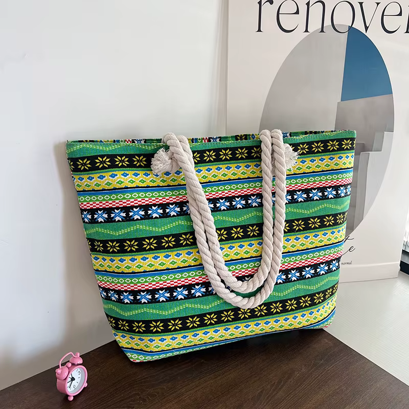 Sac à Main en Toile à Motifs Imprimés pour Femme