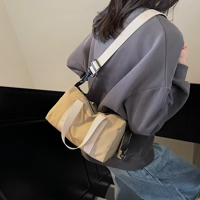 Sac bandoulière décontracté et tendance Printemps 2025 – Sac de sport et de voyage en toile grande capacité