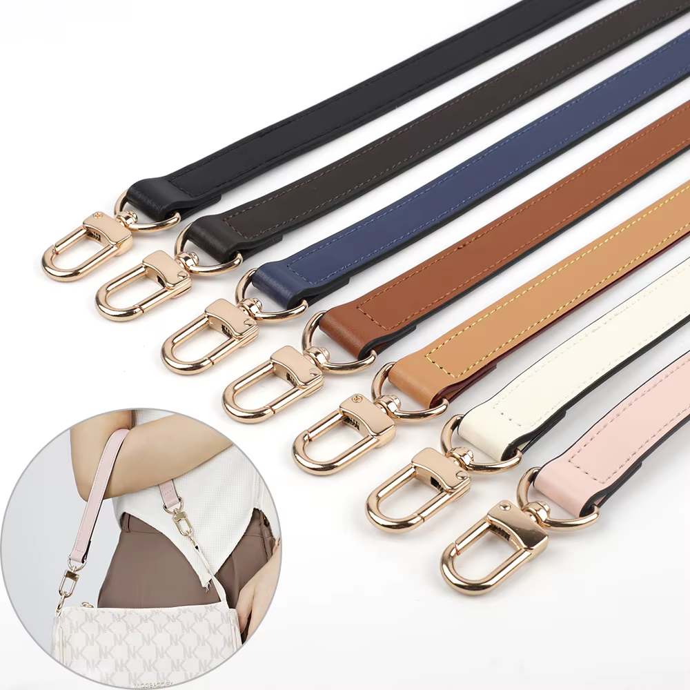 Sangle d'épaule courte de luxe en cuir véritable