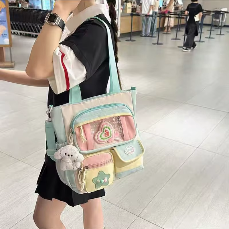Nouveau doux et mignon fille Ulzzang dessin animé Ita sac Style Preppy grande capacité sac fourre-tout décontracté une épaule sac à bandoulière