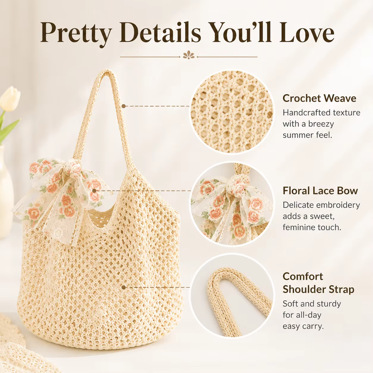 Sac fourre-tout d'été en raphia pour femme