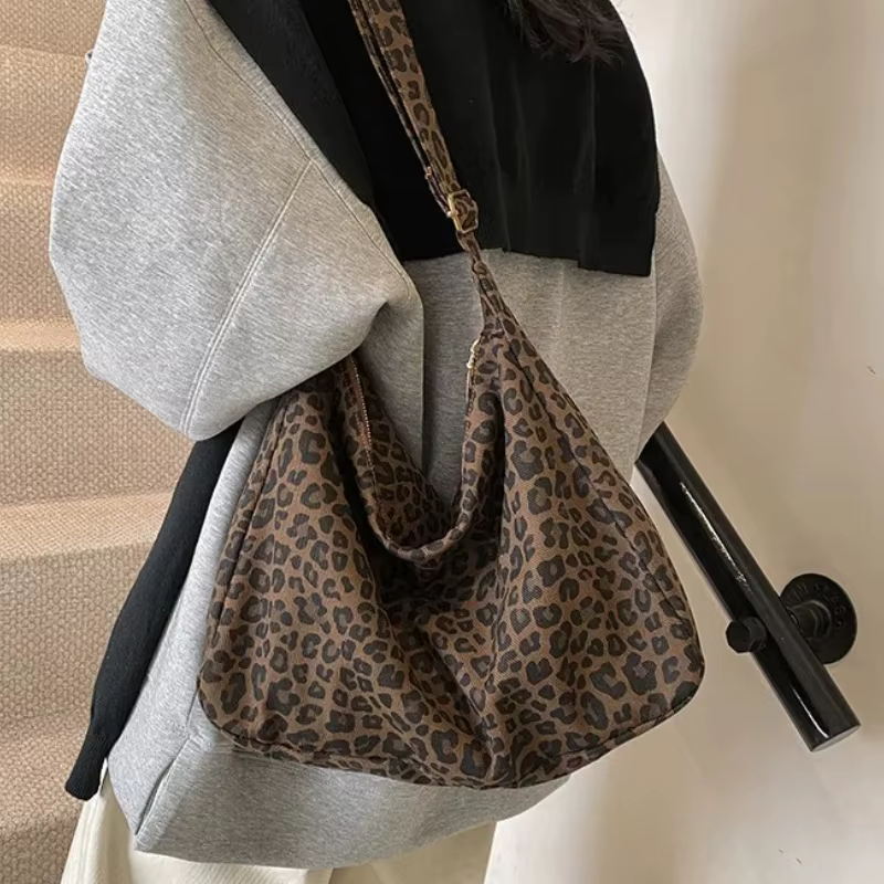 Sac fourre-tout tendance imprimé léopard pour femmes