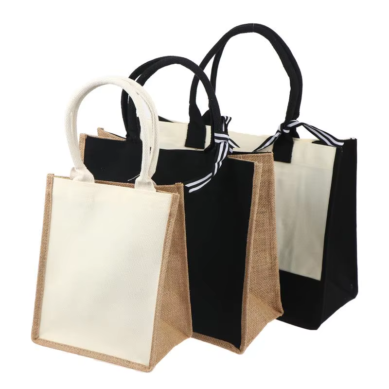 Sacs de courses en jute portables et réutilisables