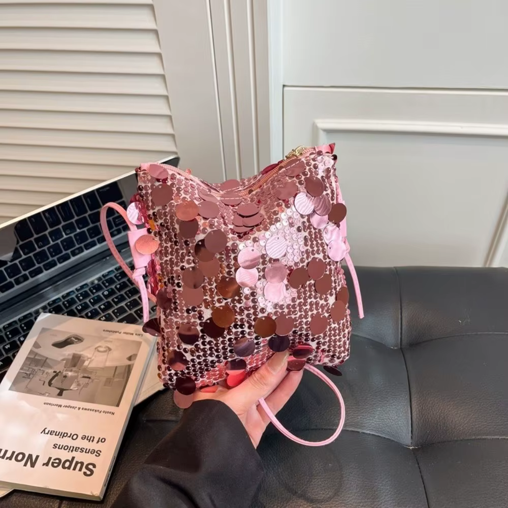 Nouveau sac mini bandoulière à sequins pour femme