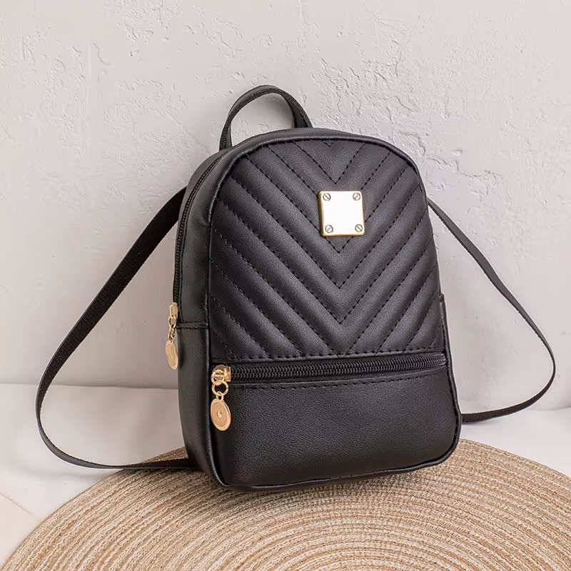 Mini sac à dos multifonctionnel en cuir PU pour femme