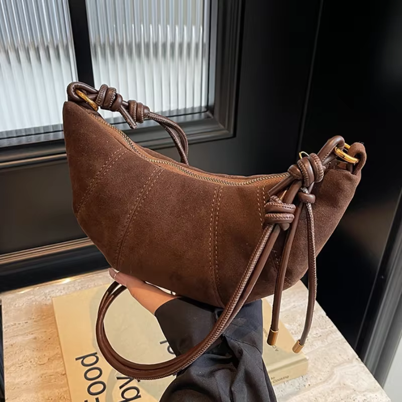 Sac à main en velours avec fermeture éclair