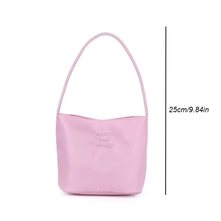 Sac carré brodé, sac seau en nylon tendance de style japonais