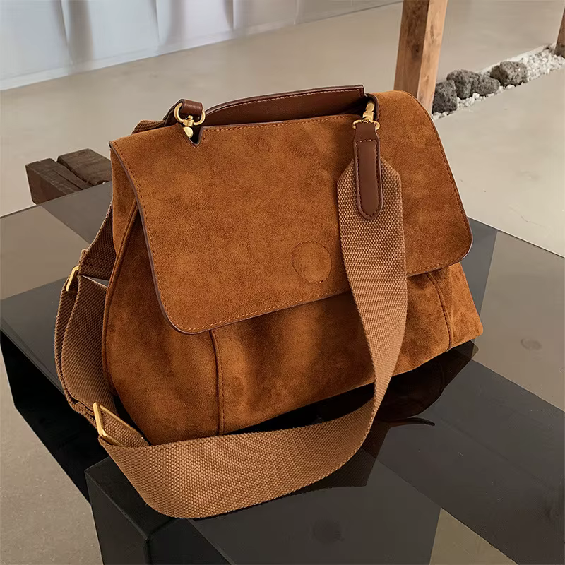 Sac à bandoulière en cuir suédé pour femmes