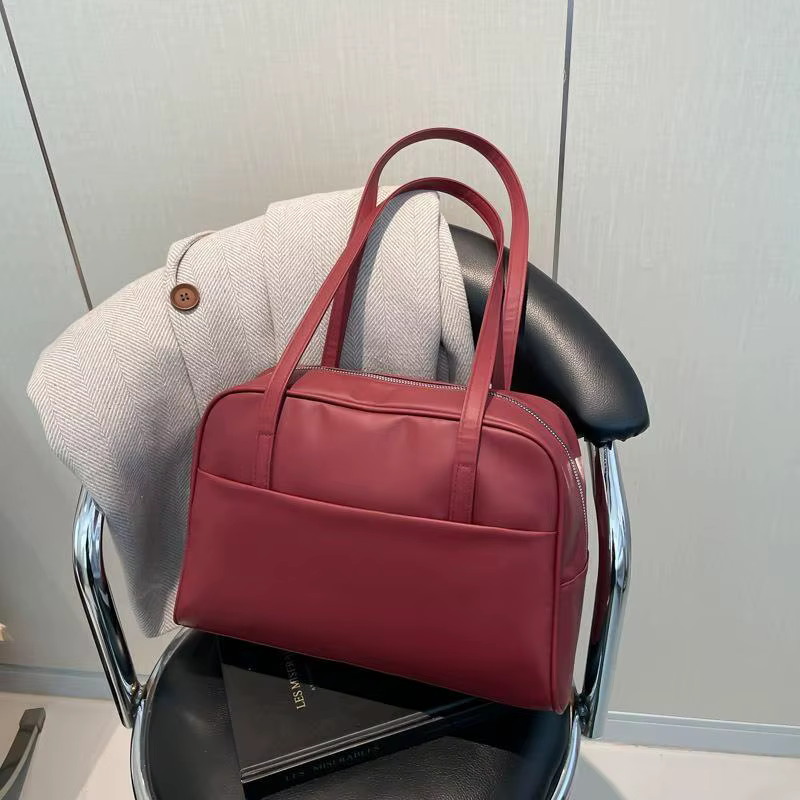 Sac fourre-tout décontracté en similicuir grande capacité pour femme