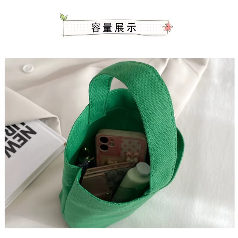 Mini sac fourre-tout portable en toile simple