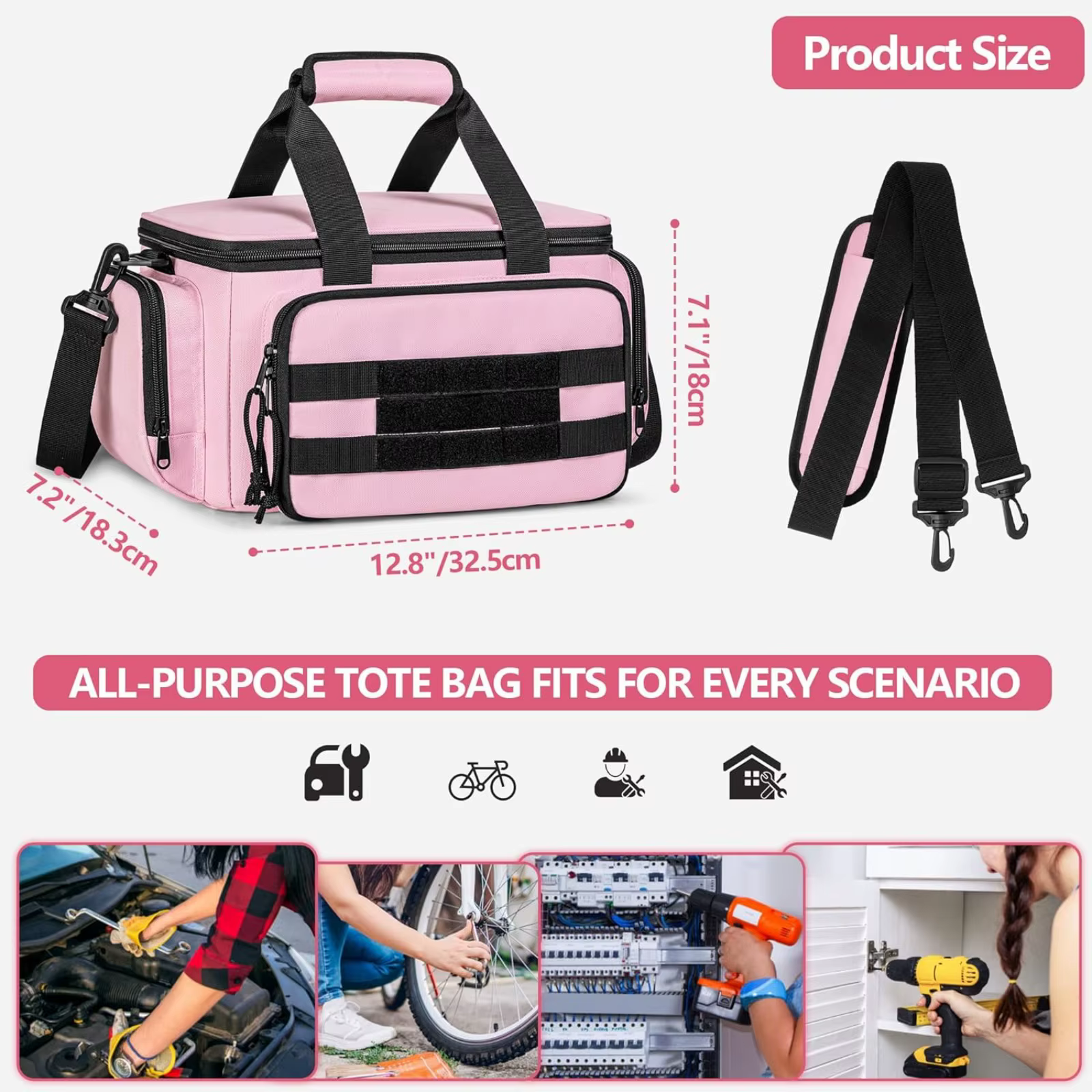 Sac à outils rose pour femmes