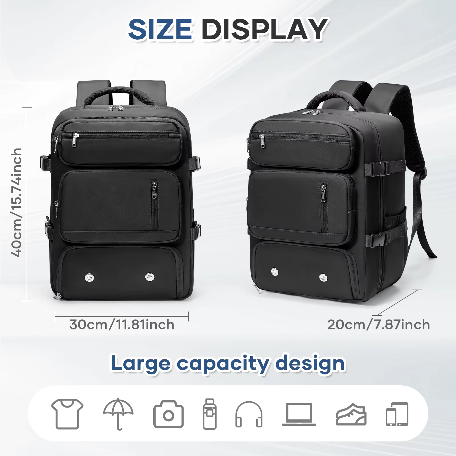 Sac à dos de voyage sac de cabine d'avion sac à dos Ryanair 40x20x25 bagages pochette d'ordinateur antivol hommes femmes sac pour sport Trekking