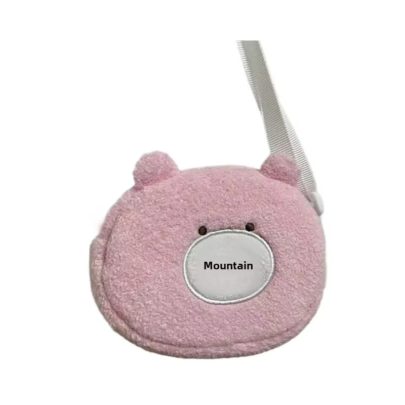 Sac à bandoulière rond en fourrure d'agneau pour fille