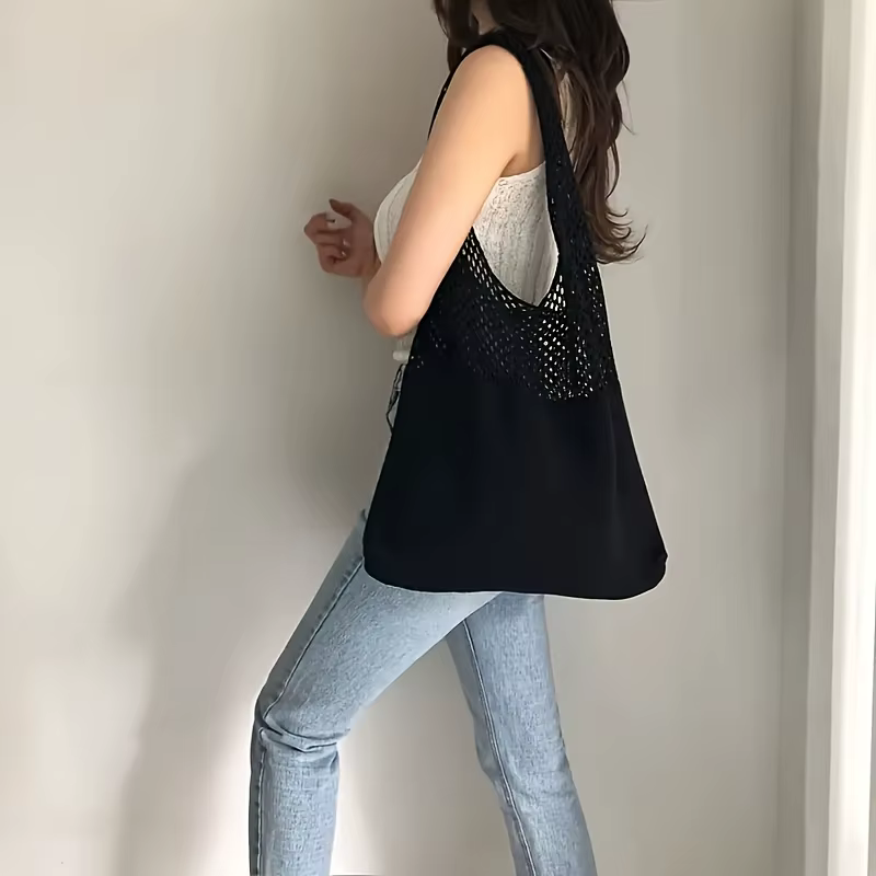 Sac fourre-tout en tricot bohème pour femmes
