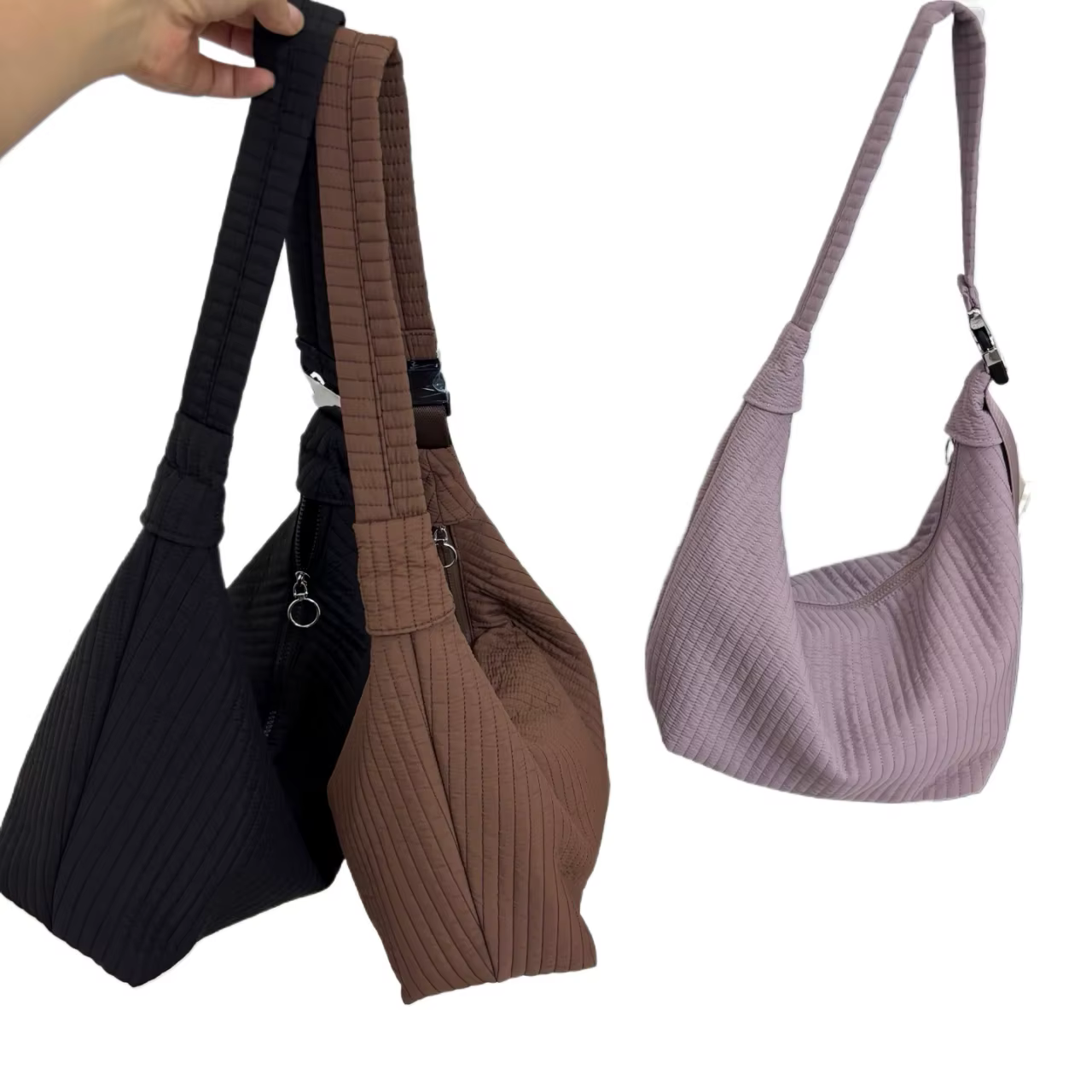 Nylon couleur unie grande capacité fourre-tout décontracté automne polyvalent femme sacs en vente 2025 mode Simple mode sacs à bandoulière