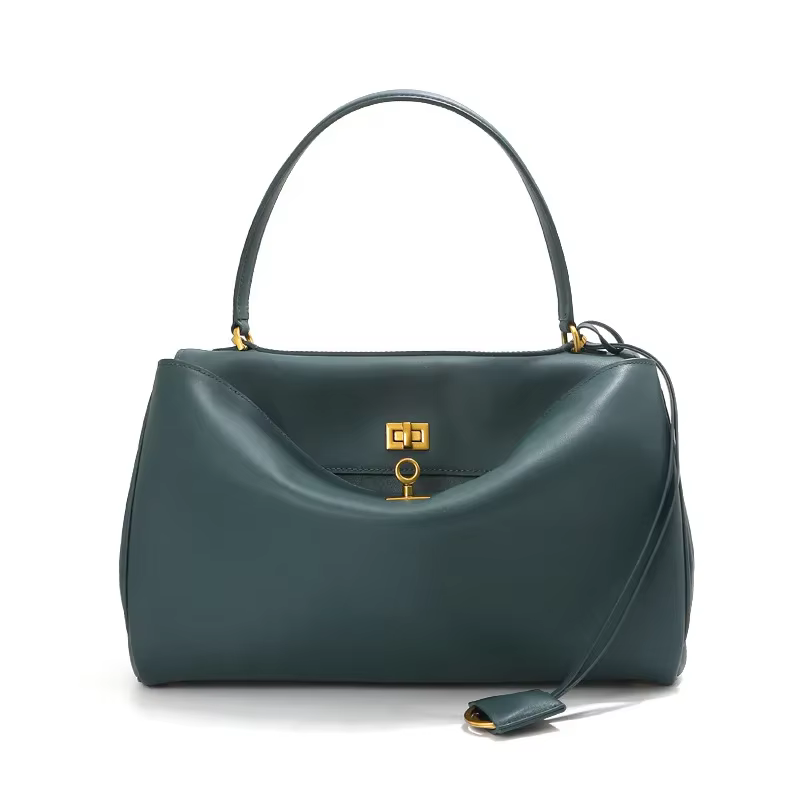 Sac fourre-tout en cuir véritable avec fermeture à boucle