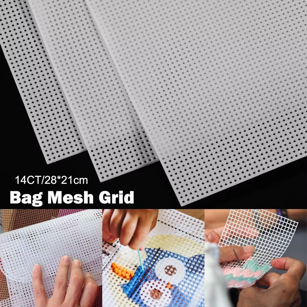 Bricolage artisanat 14CT sac maille grille plastique 28x21CM