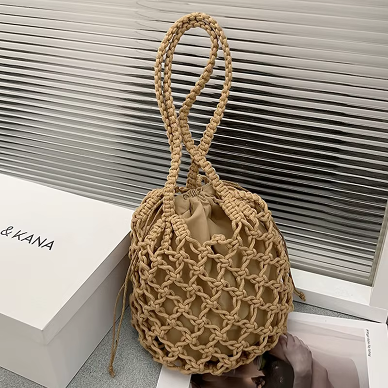 Sacs seau d'été en paille pour femmes