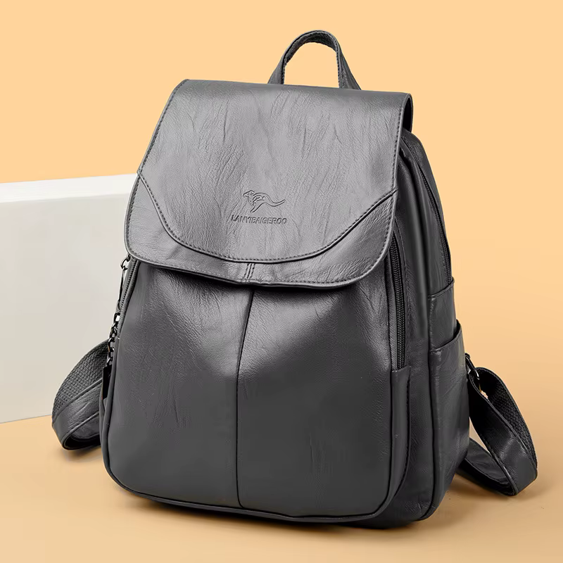 Sac à dos en cuir souple de grande capacité pour femmes