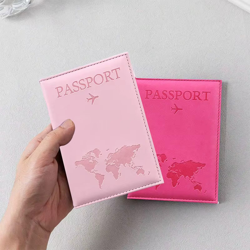 Couverture de passeport en cuir PU pour hommes et femmes