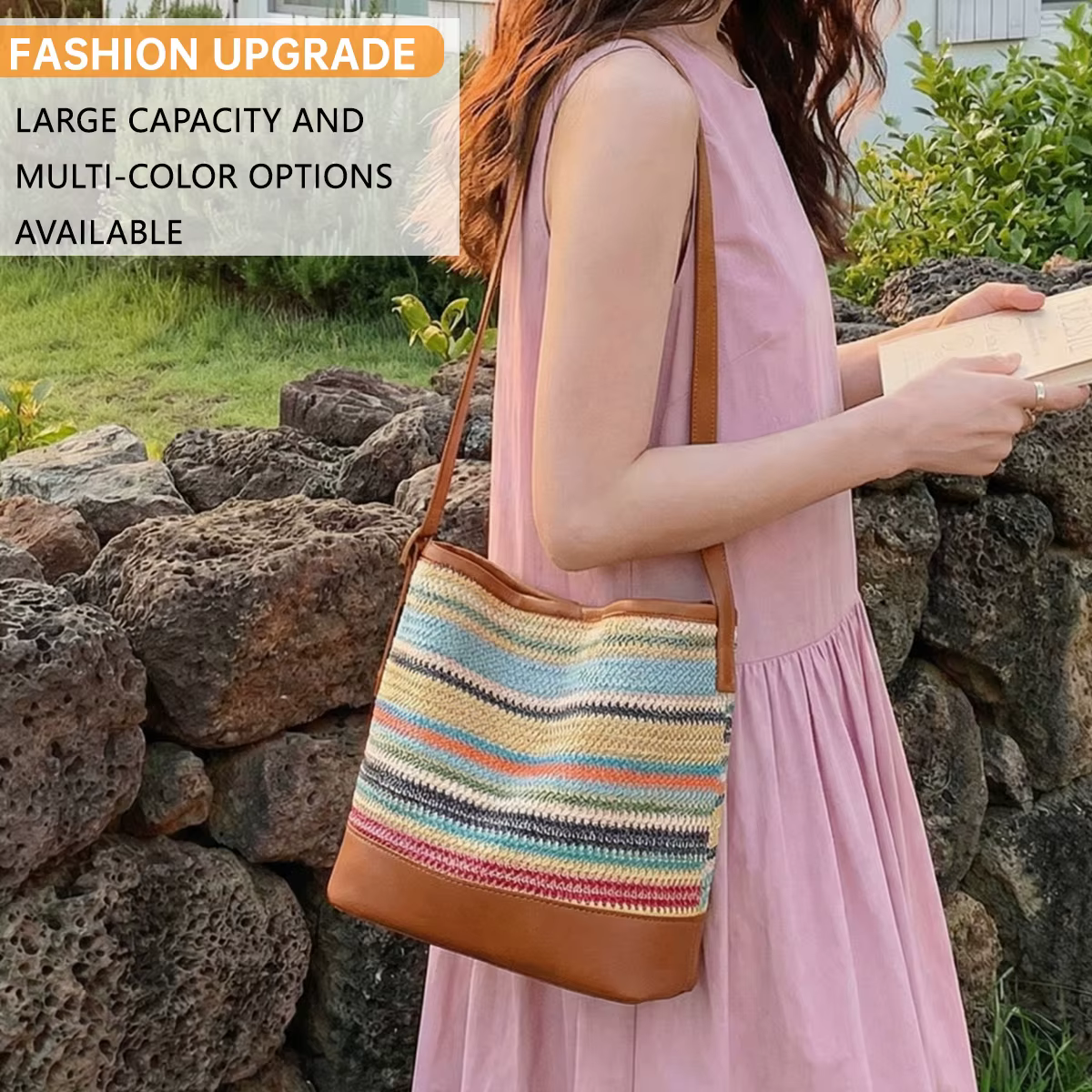 Sac en paille tressé pour femme