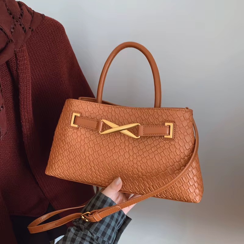 Sac à main à texture tissée en Pu pour femmes