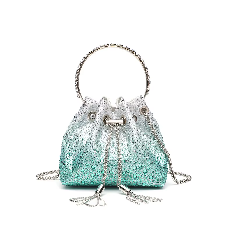 Sac seau en cristal brillant diamant pour femmes