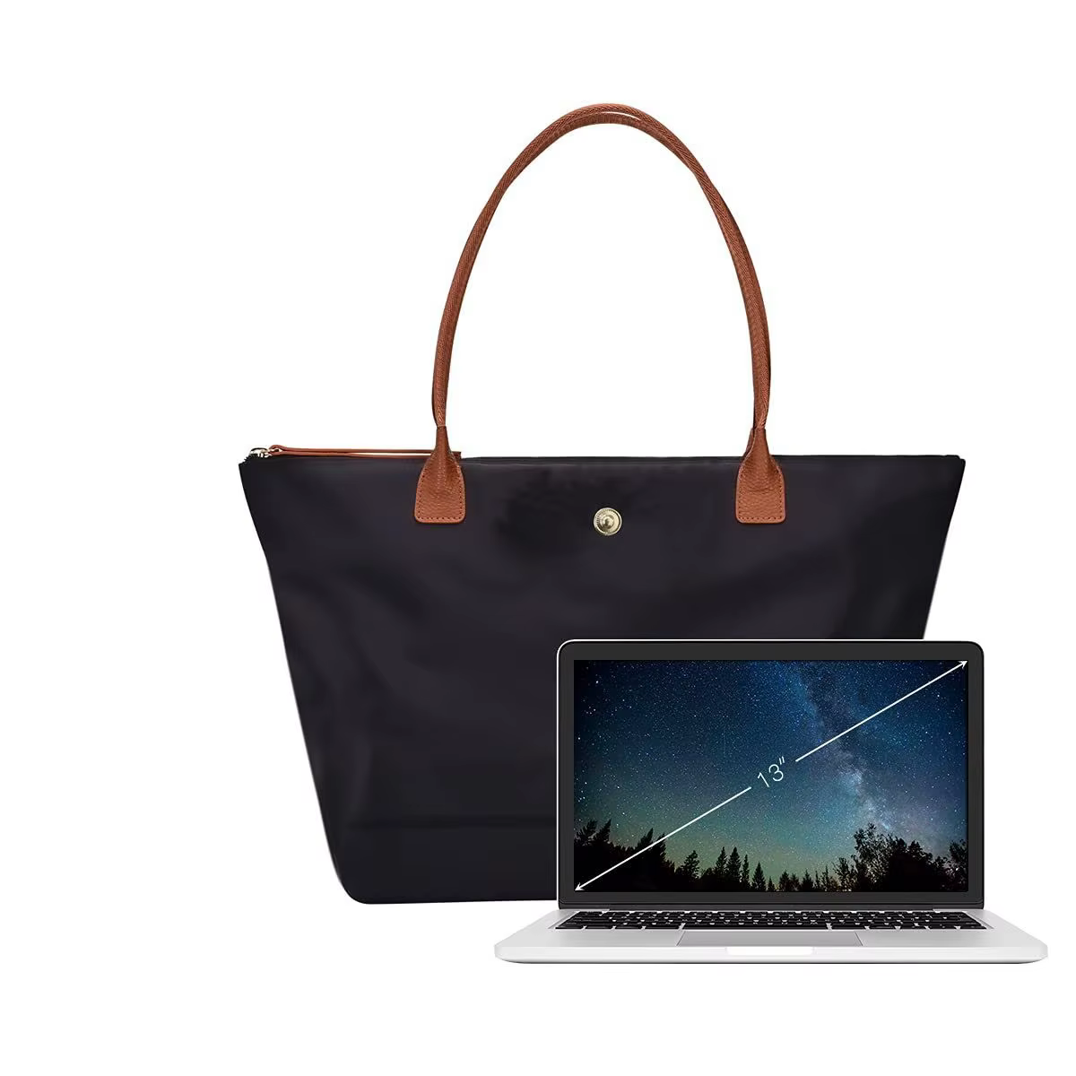 Sac à bandoulière pour femme en nylon avec poignée supérieure