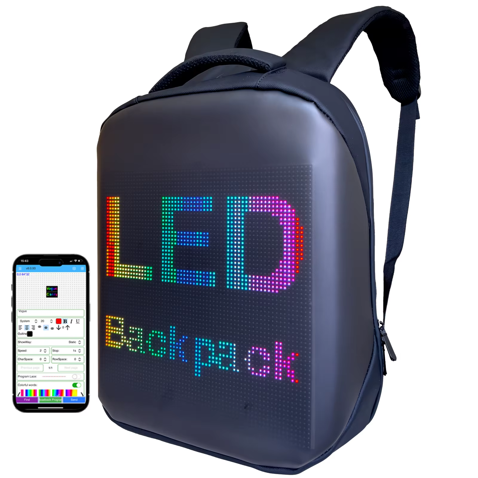 Sac à dos LED publicitaire avec écran