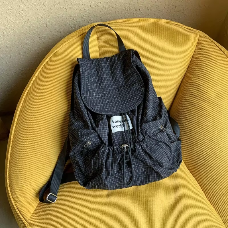 Sacs à dos décontractés en Nylon à carreaux