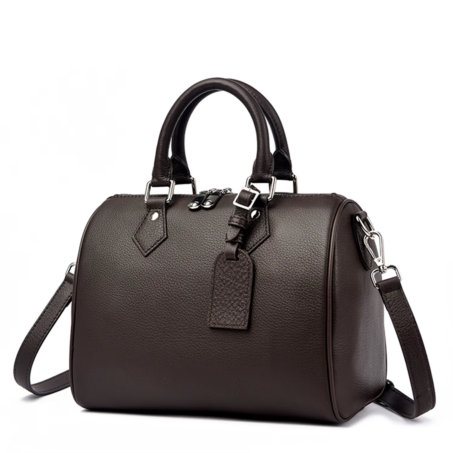 Sac Boston en cuir véritable grande capacité