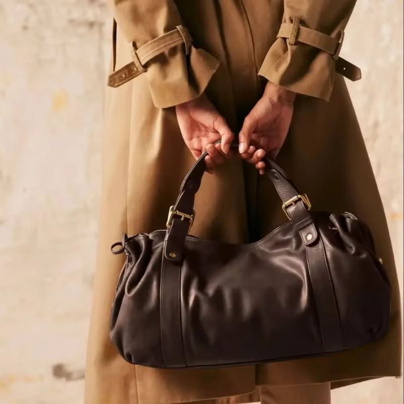 Sac à main simple à bandoulière pour femmes, sac Boston élégant et polyvalent, sac de travail intérieur en polyester doux