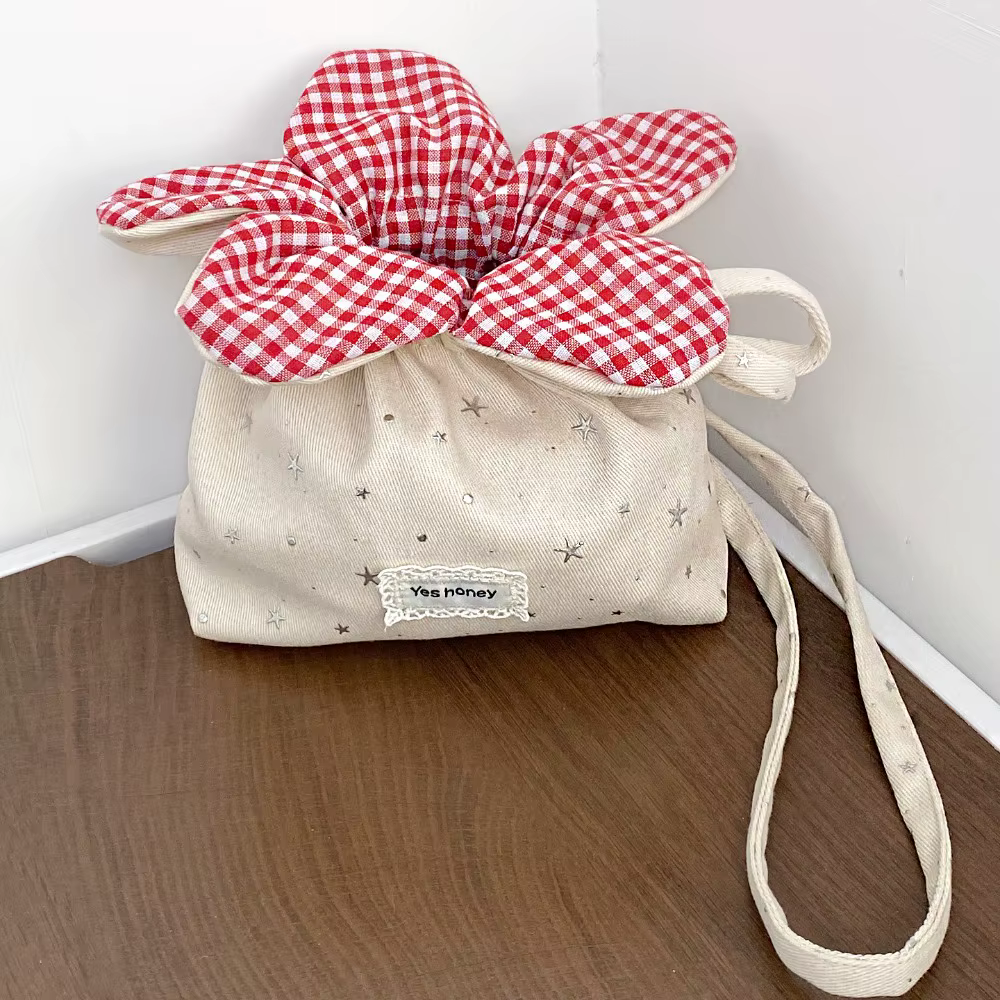 Sac bandoulière à cordon motif fleur