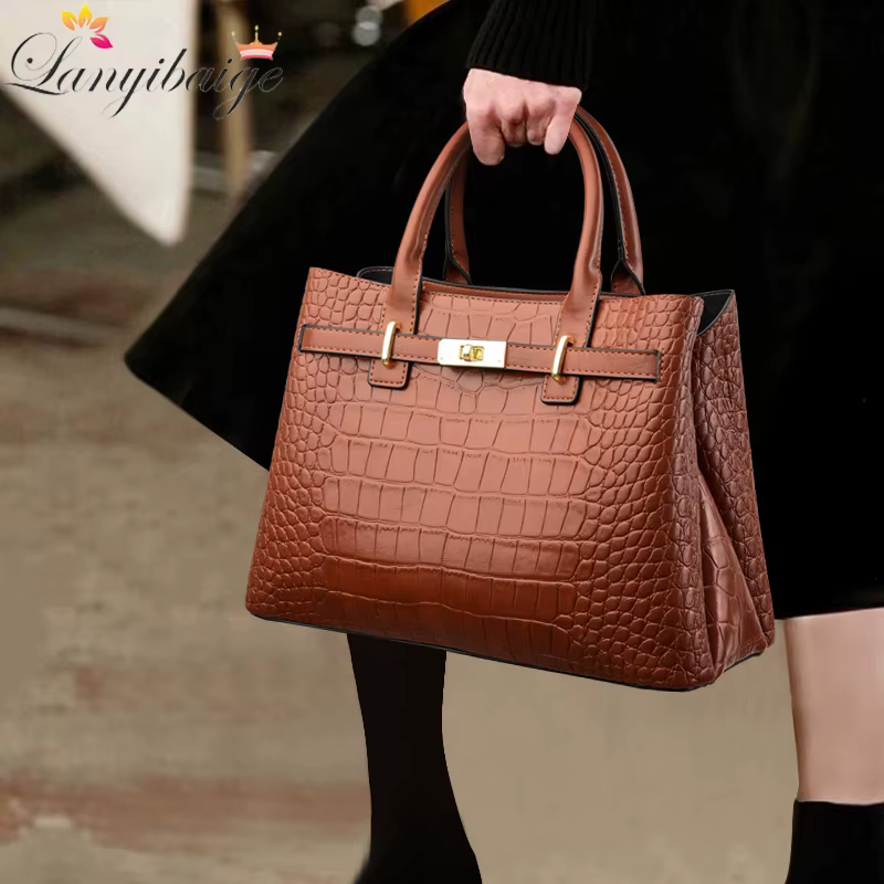 Célèbre marque dames sacs à main de haute qualité Crocodile rayure trois