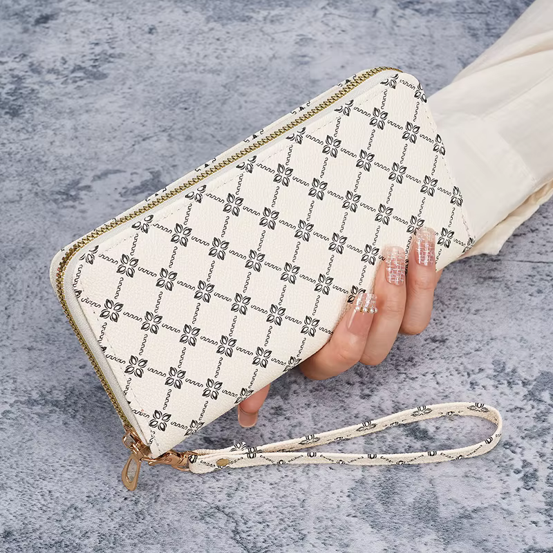Nouvelle niche tendance européenne et américaine impression longue grande capacité portefeuille multifonctionnel pochette sac en gros