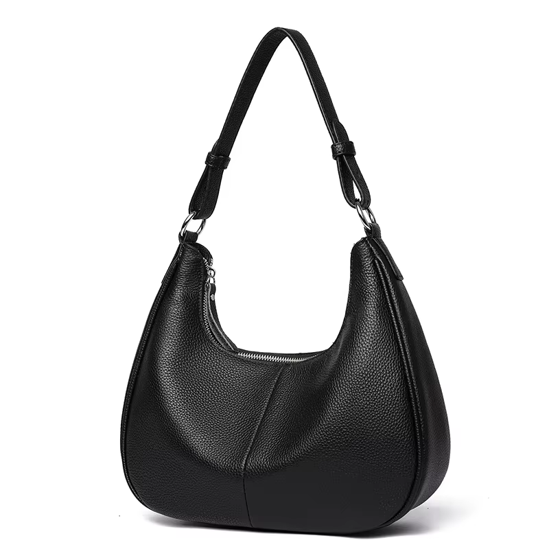 Sac à bandoulière Hobo en cuir véritable de luxe