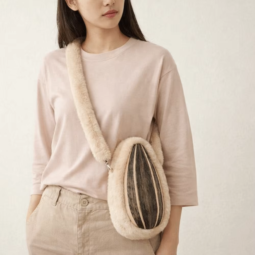 Sac bandoulière géant en forme de nourriture simulée