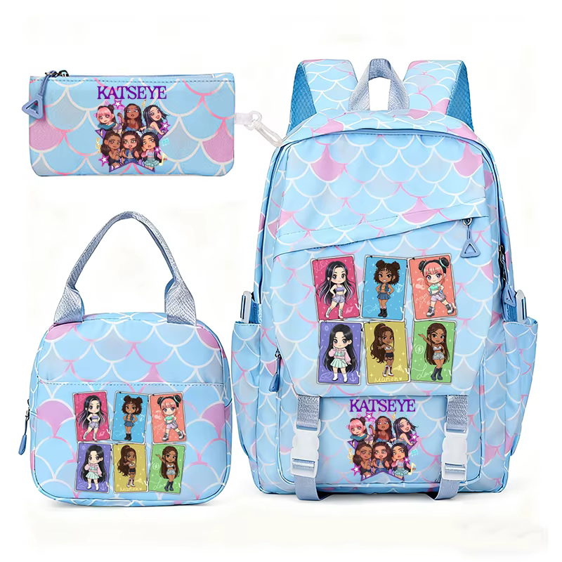 Katseye musique sacs à dos pour filles garçons 3 pièces voyage haute capacité étudiants