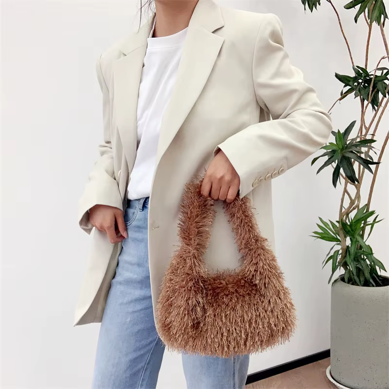 Sac à Main en Fausse Fourrure pour Femme